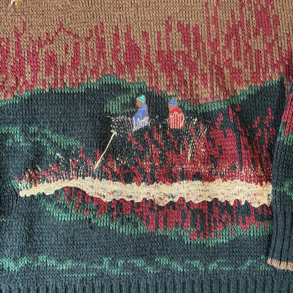 Vintage Paulo Conti Sweater Mens XL Wildlife Mallard Ducks Hunting Outdoor Cabin - Picture 6 of 16